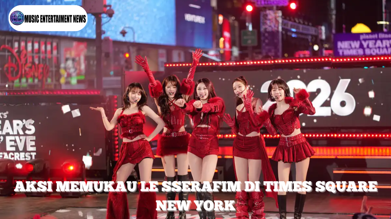 Aksi Memukau LE SSERAFIM Di Times Square New York